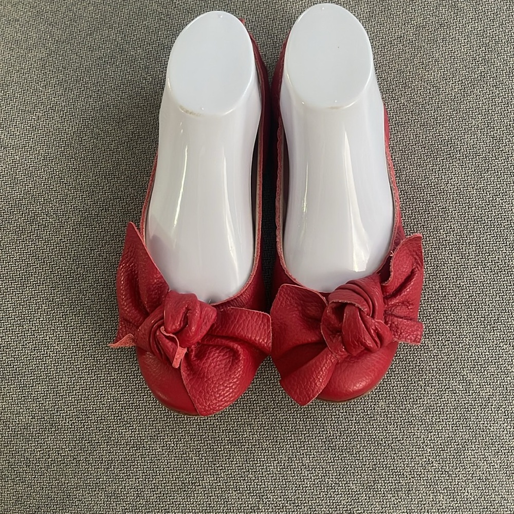 🤑 Ferca ❤️ 81 Red Leathers Ballerina Flats - Picture 2 of 9